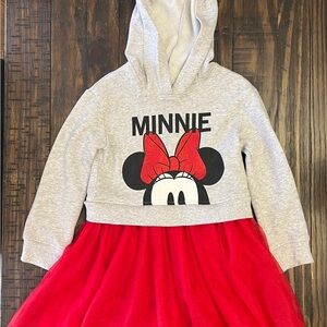 Disney Gray and Red Hoodie with Minnie Mouse Graphic